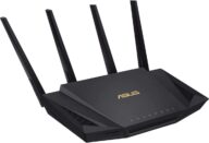 ASUS RT-AX3000 Ultra-Fast Dual Band Gigabit Wireless Router – Next Gen WiFi 6, Adaptive QoS, and AiProtection by Trend Micro | 1x WAN, 4x 1G LAN, 1x USB 3.0 – AiMesh Compatible