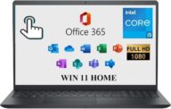 DELL Inspiron 15 3000 3520 Business Laptop Computer 15.6” FHD Touchscreen,11th Gen Intel 4 Cores i5-1155G7, with Microsoft Office 365,32G,1TB, Numeric Keypad, Wi-Fi, Webcam, HDMI, Black