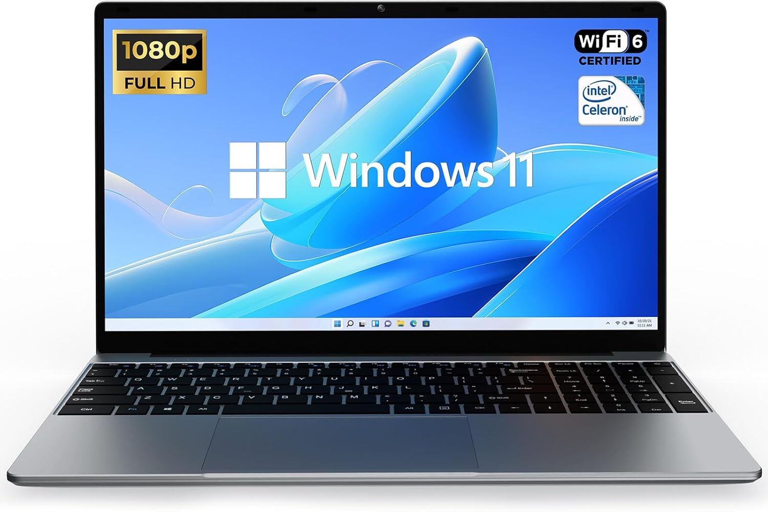 15.6” HD Display Laptop, Intel Celeron N5095 4-Core Processor,12GB, 512GB SSD, Expandable 1TB, Windows 11 Laptop Computer, WiFi,Dual Speakers, Grey