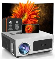 [Auto Focus]4K Projector.1100ANSI Outdoor Projector 4K with Wifi and bluetooth,Native 1080P Projector Auto 6D Keystone.50% Zoom.PPT.Smart Home Movie Projector 4K+ for Phone/PC/TV Stick/PS5