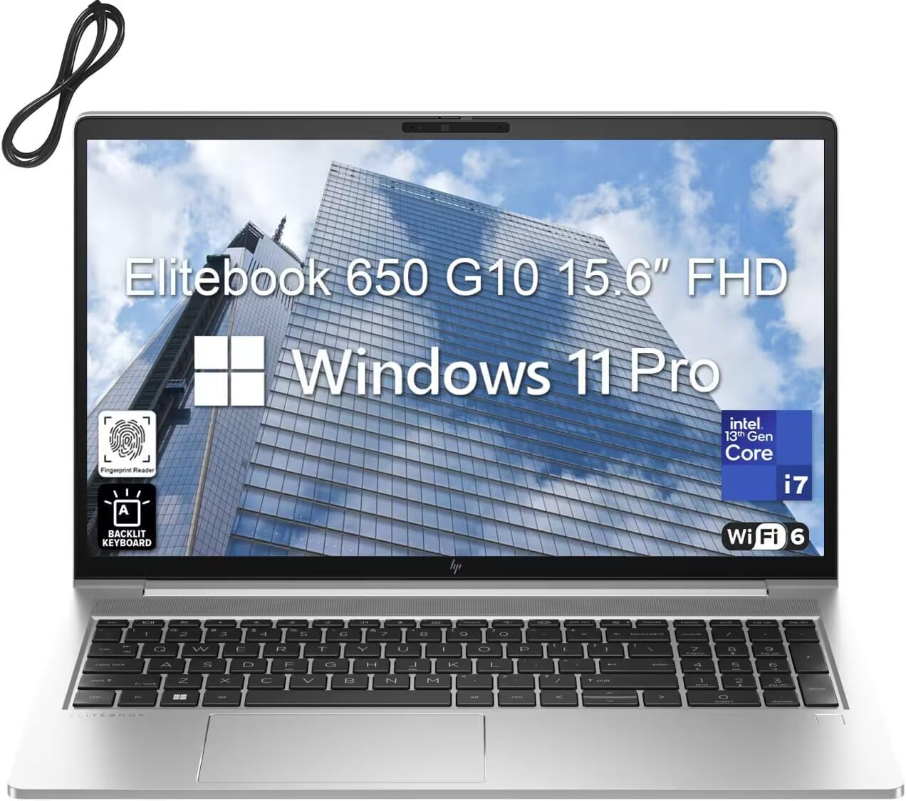 HP Elitebook 650 G10 15.6″ FHD Business Laptop Computer, 13th Gen Intel 10-Core i7-1355U, 16GB DDR4 RAM, 1TB PCIe SSD, WiFi 6E, BT 5.3, Backlit KB, Fingerprint Reader, Windows 11 Pro, AZ-XUT Cable