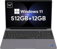 14” HD Display Laptop, Intel Celeron N5095 4-Core Processor,12GB, 512GB SSD, Expandable 1TB, Windows 11 Laptop Computer, WiFi,Dual Speakers, Grey