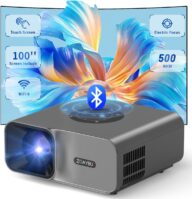 Electric Focus Projector with WiFi 6 and Bluetooth 5.2, 500 ANSI 4K Projector, Native 1080P Outdoor Movie Projector, Auto Keystone, Touch Screen, Smart Home Projector for Phone/PC/TV Stick