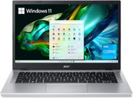 Acer Aspire 3 A314-36P-35UU Slim Laptop | 14.0″ Full HD IPS Display | Intel Core i3-N305 Processor | Intel UHD Graphics | 8GB LPDDR5 | 128GB NVMe SSD | Wi-Fi 6 | Windows 11 Home in S Mode,Silver