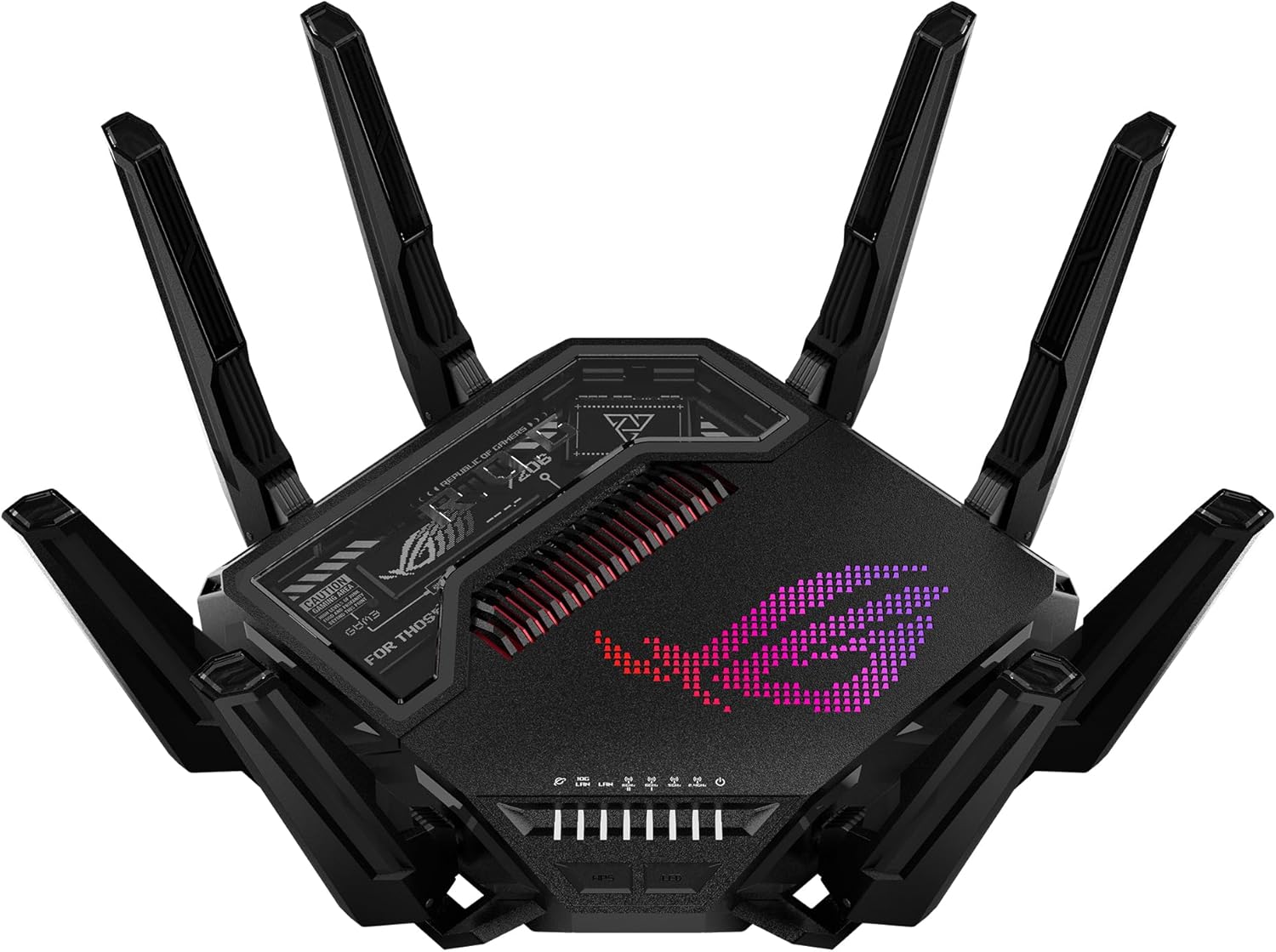 ASUS ROG Rapture GT-BE98 PRO First Quad-Band WiFi 7 Gaming Router supports 320MHz, Dual 10G Port, Triple-level Game Acceleration, Mobile Game Mode, Subscription-Free Security, AiMesh, and VPN features