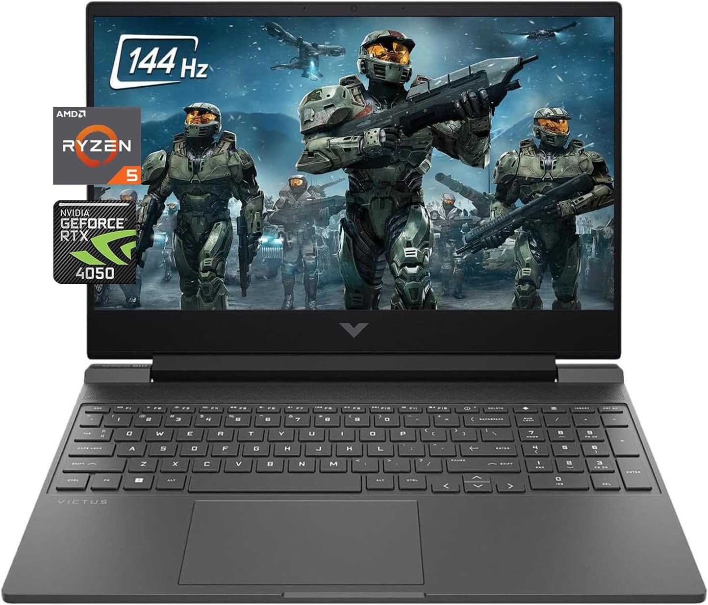 HP Victus Gaming Laptop, 15.6″ FHD 144Hz Display, AMD Ryzen 5 8645HS, 32GB DDR5 RAM, 1TB SSD, NVIDIA GeForce RTX 4050 (6GB GDDR6), HDMI, Webcam, Backlit Keyboard, Wi-Fi 6, Windows 11 Home, Mica Silver