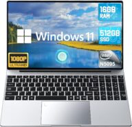 2024 Newest 16” Laptop Computer Windows 11, 16GB RAM 512GB SSD, Intel Quad-Core Processor(up to 2.9GHz), Full HD 1080P Laptop with USB Type-C&A, Mini HDMI, TF Card Slot, BT 4.2, Gray