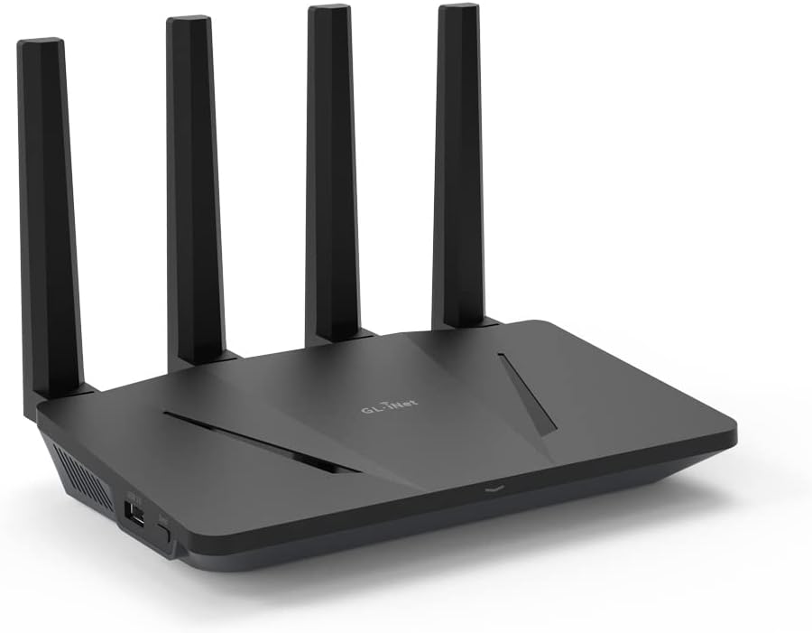 GL.iNet GL-AX1800(Flint) WiFi 6 Router -Dual Band Gigabit Wireless Internet Router | 5 x 1G Ethernet Ports | Up to 120 Devices | OpenVpn&WireGuard