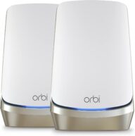 NETGEAR Orbi Quad-Band WiFi 6E Mesh System (RBKE962), Router with 1 Satellite Extender, 10.8Gbps Speed, Coverage up to 6,000 sq. ft, 200 Devices, 10 Gig Internet Port, AXE11000 802.11 AXE