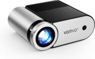 Mini Projector, Vamvo Portable Projector Support 1080P 200″ Mini HD Movie Projector, Outdoor Projector with Stylish streamlined Design, Compatible with phone/ Tablet/ Laptop/ TV Stick/ PS4 etc.