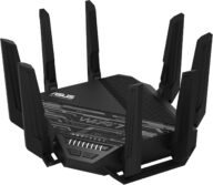 ASUS RT-BE96U BE19000 802.11BE Tri-Band Performance WiFi 7 Extendable Router with 6GHz support, Dual 10G Port, 320Mhz, lifetime internet security , MLO, Multi-RU puncturing , AiMesh Support