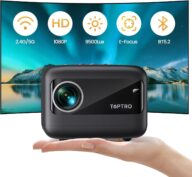 [Electric Focus]Mini Projector with 5G WiFi and Bluetooth 5.2, 2024 Upgrade TOPTRO TR25 Outdoor Projector,1080P Full HD, ±40° Electric Keystone Correction, Portable Projector for iOS/Android/PS5