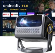 ULTIMEA Smart Projector 4K Decoding Android TV 11.0 with Netflix, Projector with Wifi and Bluetooth 5.3, Home Cinema, Outdoor Movie Projector with Dolby Audio, Gimbal Stand, 600 ANSI HDR+HLG, Nova C40