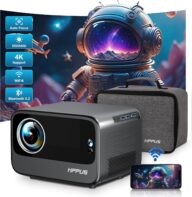 Auto Focus/Keystone Projector with WiFi 6 and Bluetooth Portable Outdoor Projector,Object Avoidance, and Screen Adaption 50%ZOOM,Compatible with iOS/Android/HDMI/TV Stick