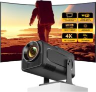 Mini Projector with Wifi and Bluetooth, Outdoor Portable Projector 4K Support Native 1080P Movie Proyector with Android 11 for Home Cinema, Compatible with Phone/Tablet/Laptop/TV Stick, LYNCAST HY320