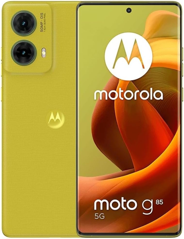 Motorola Moto G85 5G (256GB, 8GB) 6.67″ 3D Curved pOLED, Android 14 (International Model Unlocked for T-Mobile Mint Tello & Global ) XT2427-1, Green