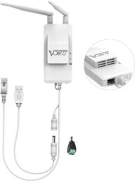 VONETS 5GHz Industrial Mini WiFi Router Bridge Repeater, WiFi to Ethernet Adapter, Wireless Bridge Converts RJ45 Connection to Wireless, 2 External Antennas, DC/USB, VAP11S-5G with Smart Cooling Fan