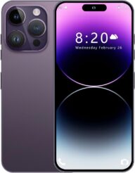 I14 Pro Max Unlocked Cell Phone,Long Battery Life 6.82″ HD Screen Unlocked Phones,Android13 6+256GB Smartphone with 128G Memory Card,Dual SIM/Fingerprint Lock/Face ID/GPS (Purple)