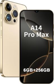 Unlocked Android Phone A14 pro max Smartphone 6GB+256GB Cell Phone 24MP+50MP Camera Pixels 5000mAh Battery for Extended Standby 6.8-inch HD Screen Mobile Phone 5G Dual SIM (Gold)