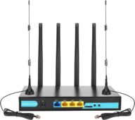 KuWFi 4G LTE Router with SIM Card Slot, Unlocked 4G WiFi Router with External Antennas, Industrial Wireless CPE Internet Routers for Home/Office, Work with AT&T and T-Mobile