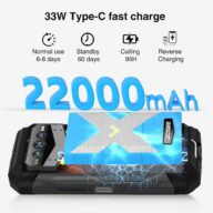 DOOGEE V MAX Plus(2024) 5G Rugged Smartphone,22000mAh 36GB+512GB,200MP+32MP+20MP Night Vision Rugged Cell Phone,Android 14 Rugged Phone,6.58″ FHD+120Hz IPS Screen,IP68/IP69K Waterproof Phone,NFC/OTG