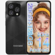 DOOGEE N55PLUS Unlocked Phone Android 14, 20GB RAM+128GB ROM/1TB Cell Phone, 90Hz 6.56″ HD+ Smartphone, 5150mAh, Dual SIM 4G/Octa-Core 12nm/Widevine L1/ Face Unlock/OTG/ATT/T-Mobile, Black