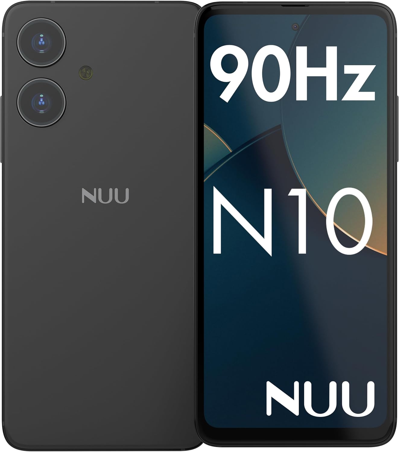 NUU N10 Basic Cell Phone for T-Mobile, Mint, Metro, Qlink, Tello and More 4GB/128GB, Perfect for Teenagers, Dual SIM 4G, Octa-Core 6.6″ 90Hz HD+, Unlocked Phones Android Phone 14, US Warranty (Black)