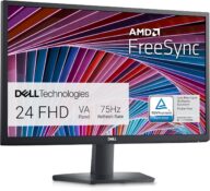 Dell SE2422HX Monitor – 24 inch FHD (1920 x 1080) 16:9 Ratio with Comfortview (TUV-Certified), 75Hz Refresh Rate, 16.7 Million Colors, Anti-Glare Screen with 3H Hardness, AMD FreeSync- Black