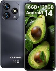 OUKITEL C51 Android 14 Smartphone – 6.8″ HD+ Screen Unlocked Cell Phones, 18GB+128GB/SD 1TB, 5150mAh Battery Mobile Phones, 13MP Camera, Three Slots, Face ID/Fingerprint, GPS, BT5.0,T-Mobile, Black