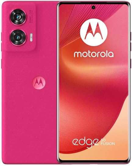 Motorola Moto Edge 50 Fusion 5G (XT2429-1) Dual Sim | GSM Unlocked | 6.7″ P-OLED 120Hz Display | 8GB Ram 256GB Storage – International Version – (Pink)