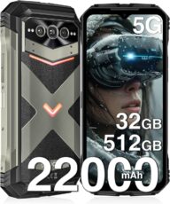 DOOGEE V Max Pro 5G Rugged Smartphone,22000mAh 32GB+512GB/TF 2TB Rugged Phone Unlocked Android 14,108MP+20MP Rugged Cell Phone,6.58″ FHD+120Hz IPS Screen,IP68/IP69K Waterproof Phone,NFC/Face ID/WIFi 6