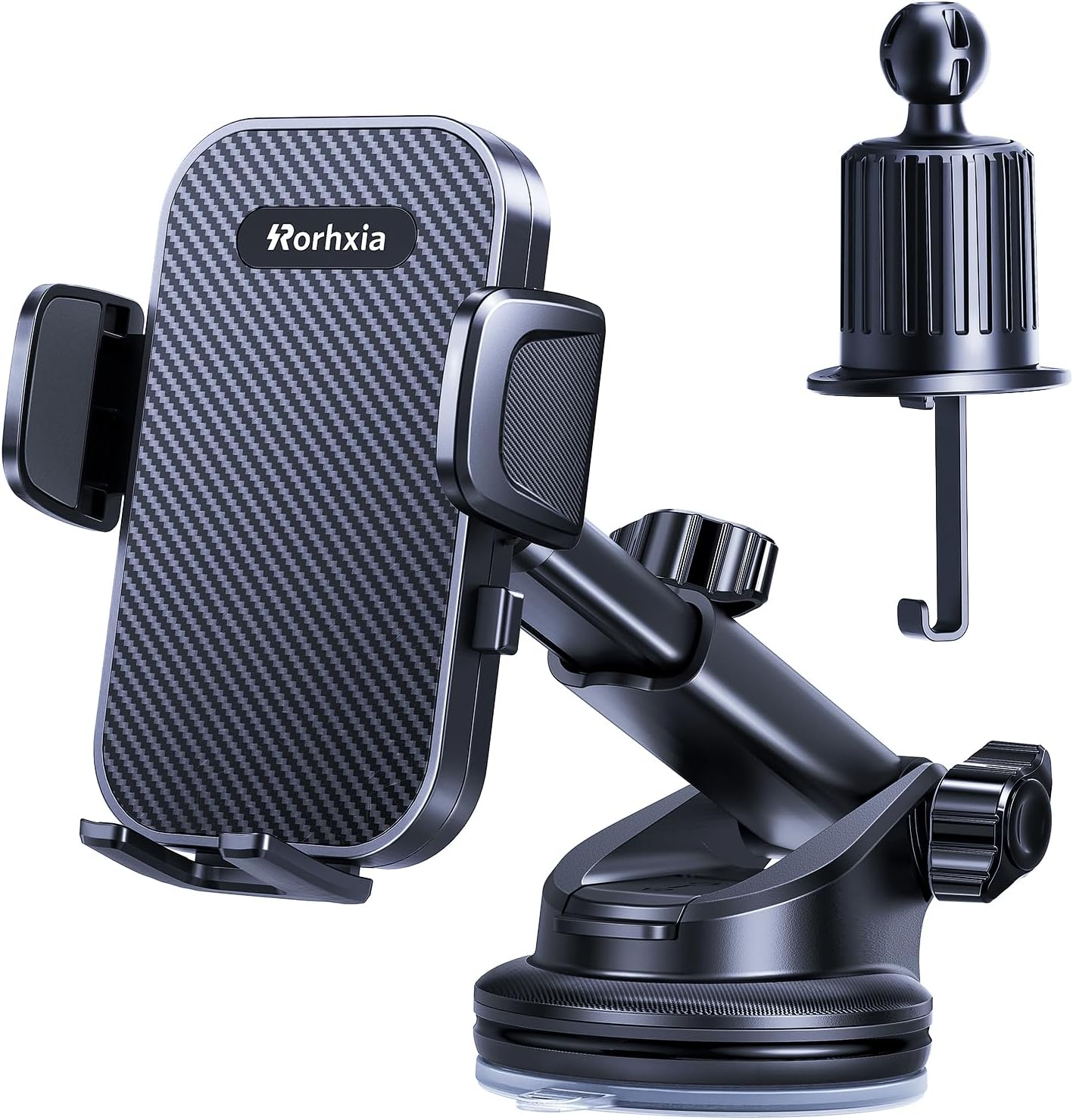 [Military-Grade] 3-in-1 Phone Holders for Your Car, [2024 Most Stable and Flexible Suction Cup] Vent Dashboard Windshield Cell Phone Mount Car Fit for All Phones, iPhone, Samsung