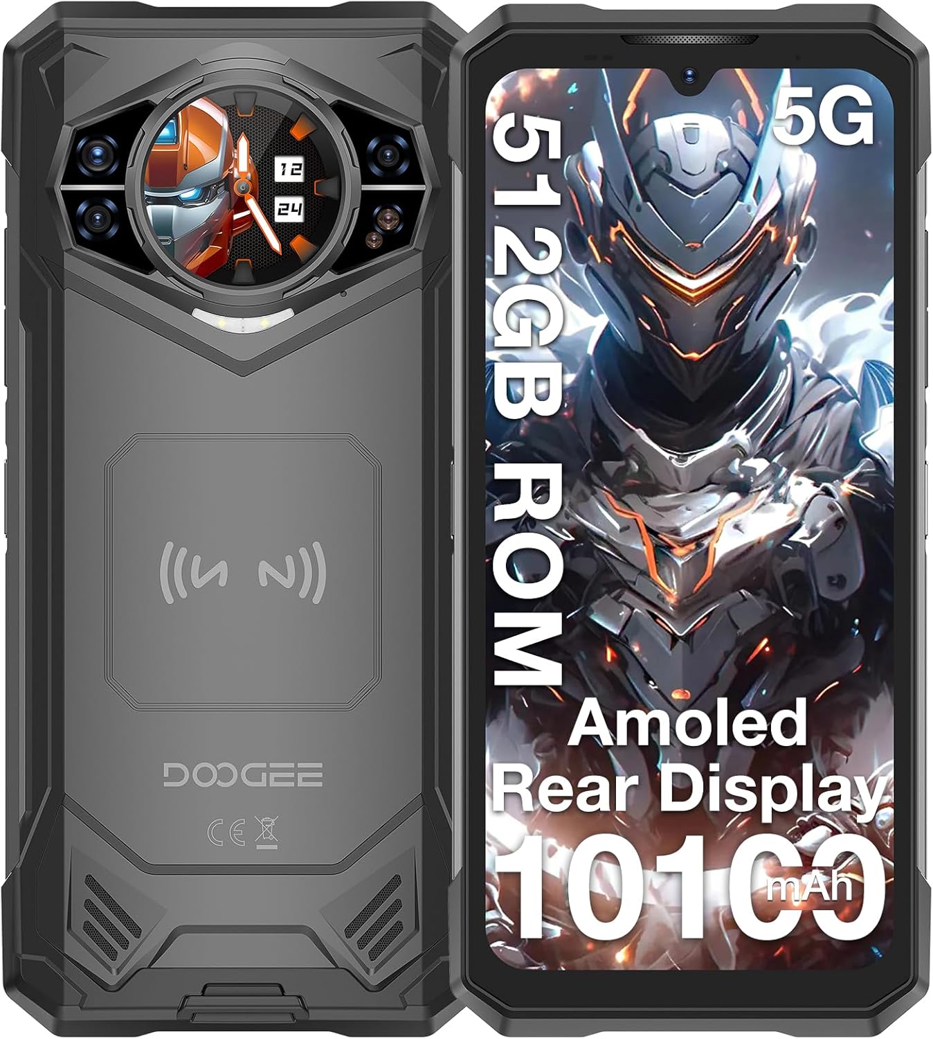 DOOGEE S200 X (2025) 5G Rugged Phone,32GB+512GB/TF 2TB, Android 14 Rugged Cell Phone with 1.32″ Amoled Screen,10100mAh/33W,100MP+20MP+20MP Rugged Smartphone,6.72″ FHD/120Hz,Waterproof Phone,NFC/OTG