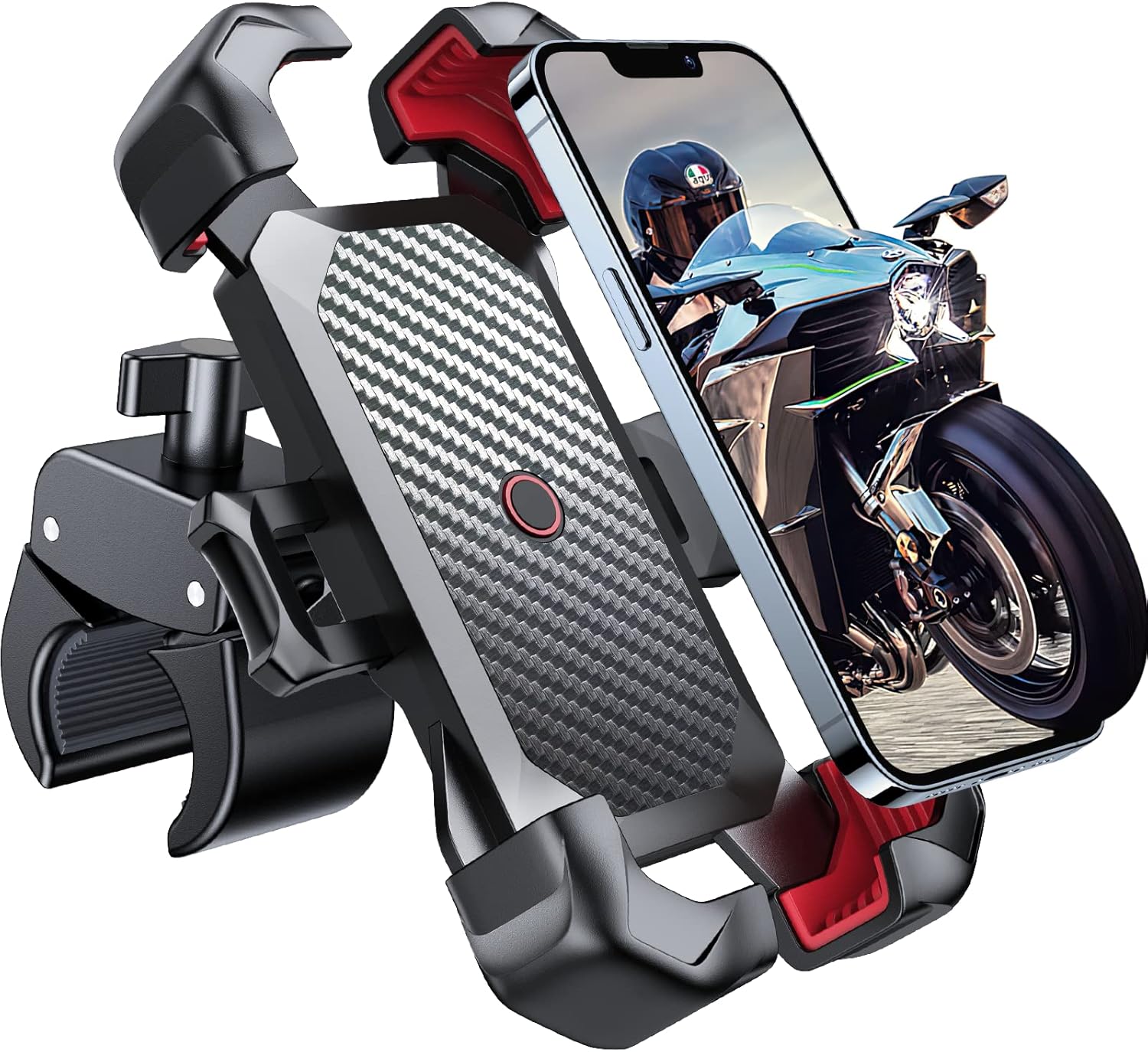 JOYROOM Motorcycle Phone Mount, [1s Auto Lock][100mph Military Anti-Shake] Bike Phone Holder for Bicycle, [10s Quick Install] Handlebar Phone Mount, Compatible with iPhone, Samsung, All Cell Phone