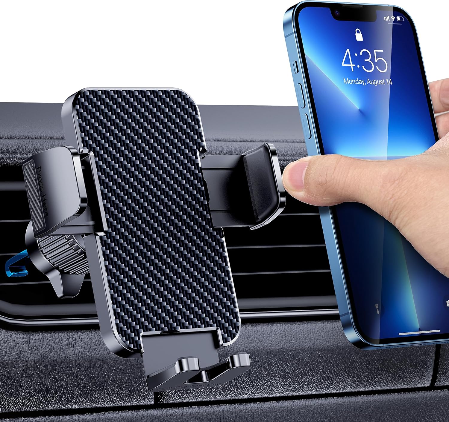 Phone Mount for Car Phone Holder Cell Phone Holder Hands Free Phone Stand for Car Vent Phone Mount Fit iPhone Android Smartphone Universal