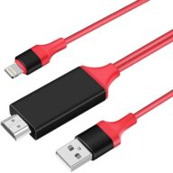 [Apple MFi Certified] Apple Lightning to HDMI Cable for iPhone to TV, 1080P Lightning to Digital AV Adapter HDTV Cable Compatible for iPhone 14 13 12 11 XS XR X 8 iPad to HDTV Projector Monitor, Red