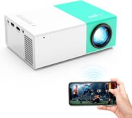 Projector, wepvo WiFi Projector Portable Movie Projector, Phone or Tablet Can be Mirrored to the Projector Wirelessly or Via Data Cable, Compatible with Smartphone/ Tablet/ Laptop/TV Stick/USB Drive