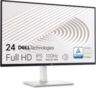 Dell S2425HS Monitor – 23.8 Inch, FHD (1920×1080) Display, 100Hz Refresh Rate 1500:1 Contrast Ratio, TÜV Rheinland Eye Comfort 4 Star, Integrated 2x5W Speaker, Height/Tilt/Swivel/Pivot – Ash White