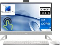 Dell Inspiron 27 7720 All-in-One 27″ Touchscreen FHD Business AIO Desktop Computer, 13th Gen Intel 10-Core i7-1355U, 32GB DDR4 RAM, 1TB PCIe SSD, GeForce MX550, WiFi 6E, White, Windows 11 Pro