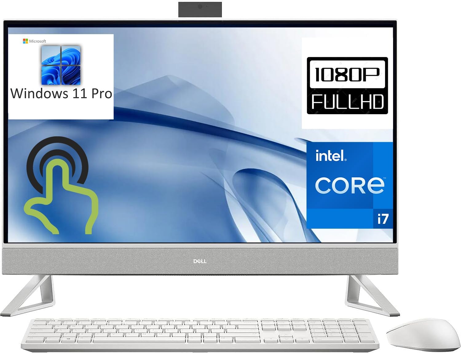 Dell Inspiron 27 7720 All-in-One 27″ Touchscreen FHD Business AIO Desktop Computer, 13th Gen Intel 10-Core i7-1355U, 32GB DDR4 RAM, 1TB PCIe SSD, GeForce MX550, WiFi 6E, White, Windows 11 Pro