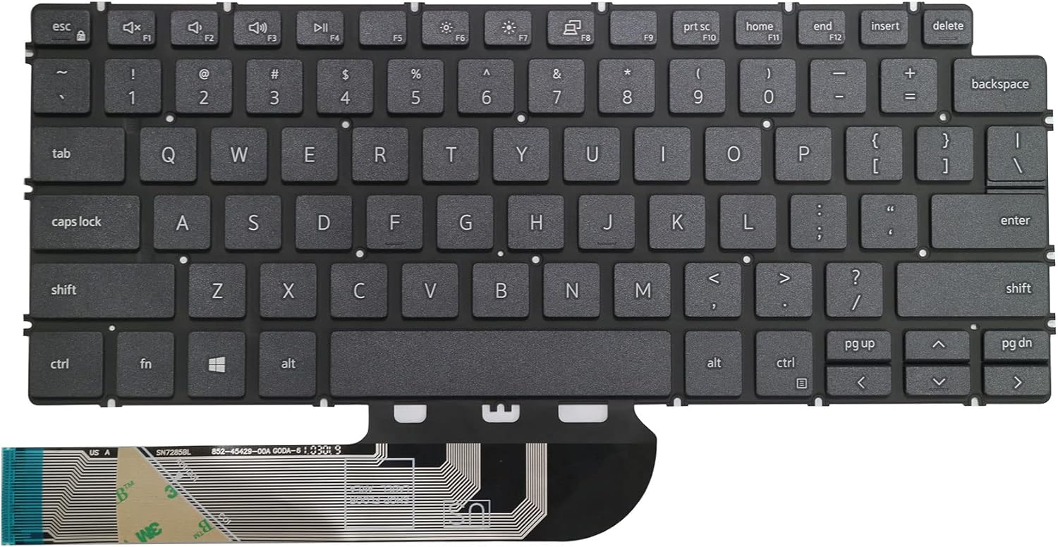 AUTENS US Keyboard for Dell Inspiron 5300 301 5390 5391 5400 7300 7400 Dell Vostro 3400 3401 3405 5300 5301 5390 5391 5401 5402 5490 Laptop No Frame (Black, No Backlight)