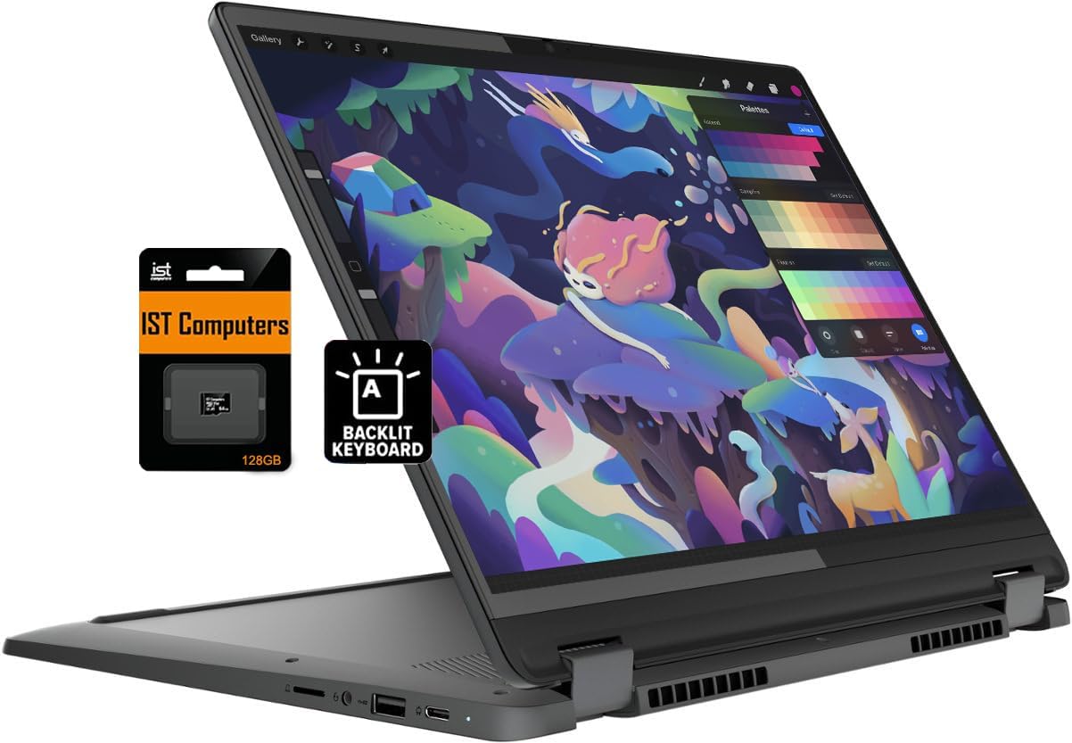 Lenovo Flex 5i Chromebook Plus 14″ FHD+ 2-in-1 Touchscreen Laptop ( Intel Core i3-1315U, 8GB RAM, 256GB Storage), FHD Webcam, Backlit Keyboard, Chrome OS, w/Google AI, 2TB of Cloud Storage, Grey