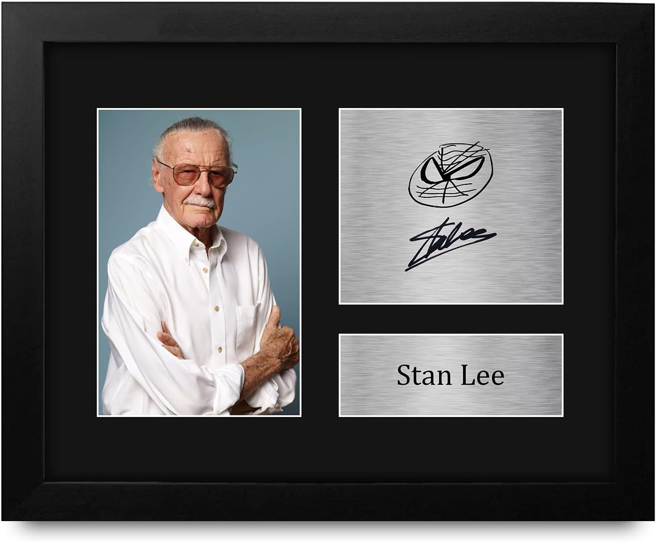 HWC Trading Stan Lee Marvel Gifts USL Framed Signed Printed Autograph Picture for TV Show Fans – US Letter Size