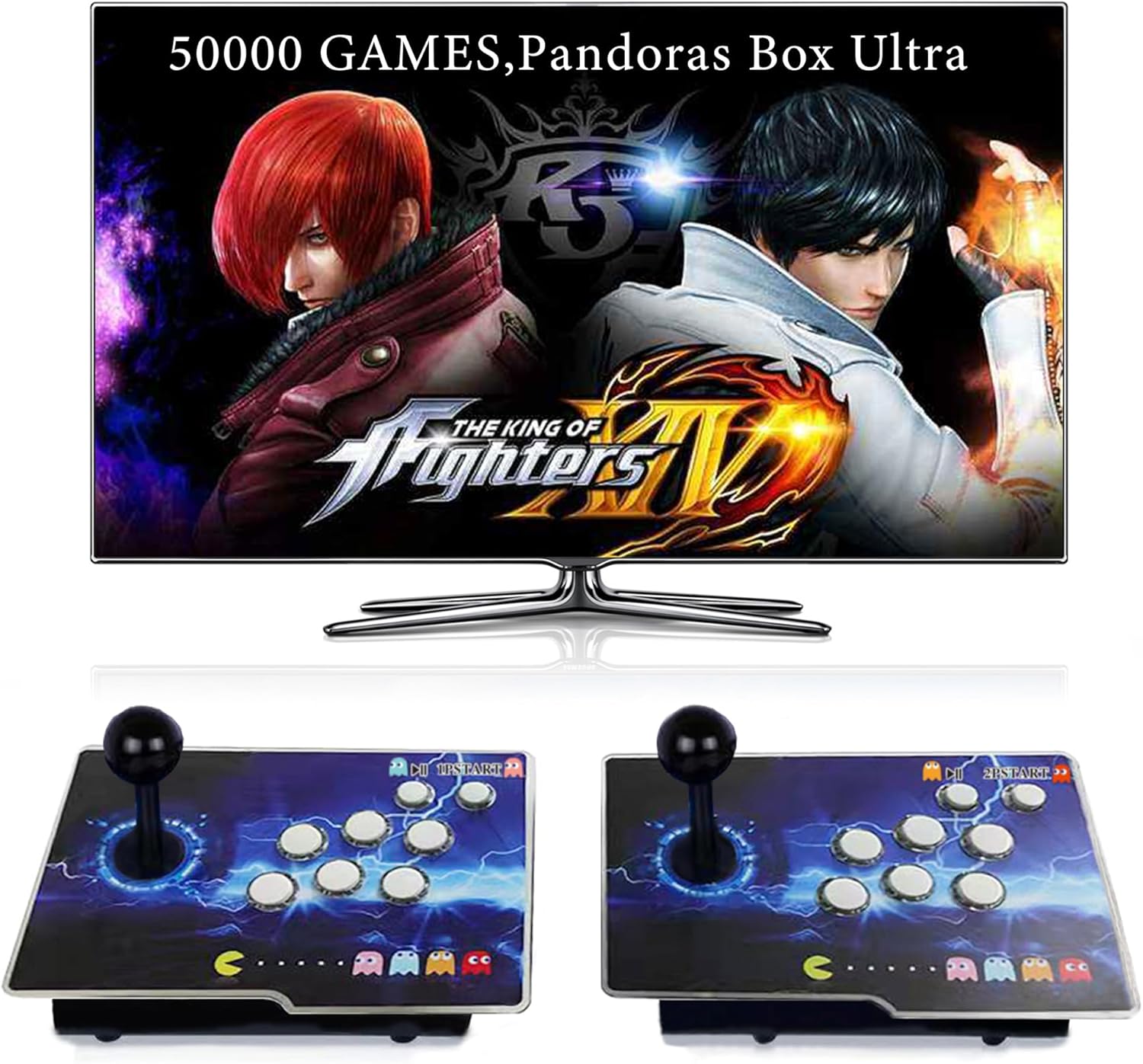 50000 in 1 Pandoras Box Ultra Arcade Game Console , Retro Game Machine for PC & Projector & TV, 2-4 Players, 3D Games, Search/Hide/Save/Load/Pause Games, 1280X720, Separate Console