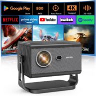 4K Projector with Wifi and Bluetooth 800ANSI, INFGO Movie Theater Projector with NETFLIX/Prime Video/YouTube Built-in, Dual App Store S